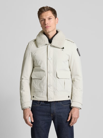 Blauer Usa Jacke mit Label-Patch Modell 'RIVER' Offwhite 3