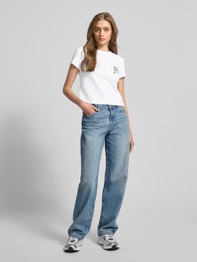 Calvin Klein Jeans T-shirt z nadrukiem z logo Biały 1