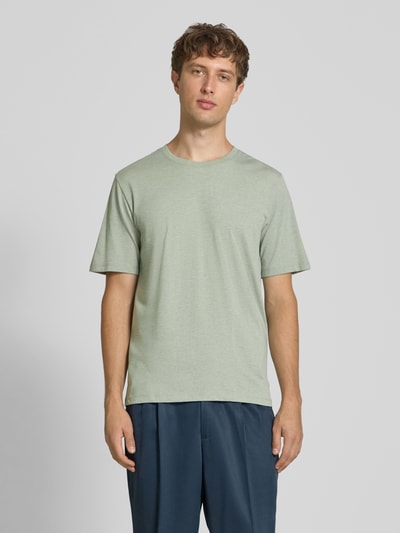 JACK & JONES t-shirt o kroju regular fit z mieszanki bawełny model 'Organic' Miętowy melanż 4