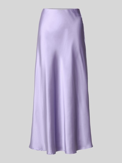 Productfoto, lichtpaarse Midirock uit satijn model 'Fabiola' van GUIDO MARIA KRETSCHMER WOMAN, elastische materiaalmix, nauwsluitende fit, gladde textuur