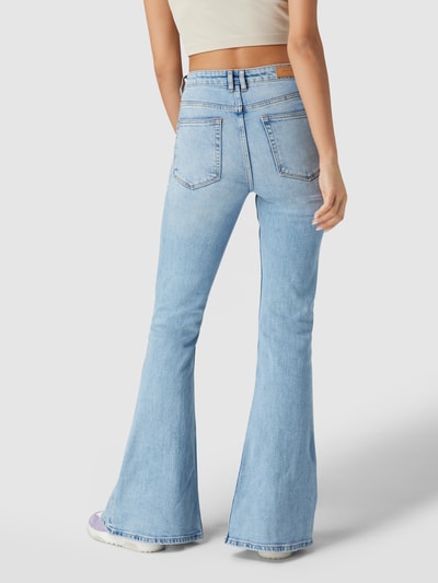 Review High rise jeans met flared cut Blauw - 5