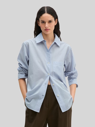 Marc O'Polo Relaxed Fit Bluse aus reiner Baumwolle mit Rücken-Detail Hellblau 4