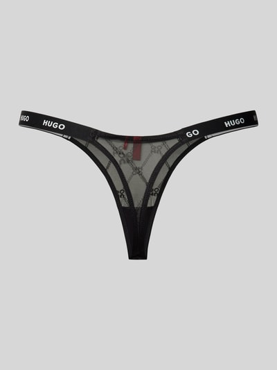 HUGO String mit Label-Print Modell 'Sporty Lace' Black 3