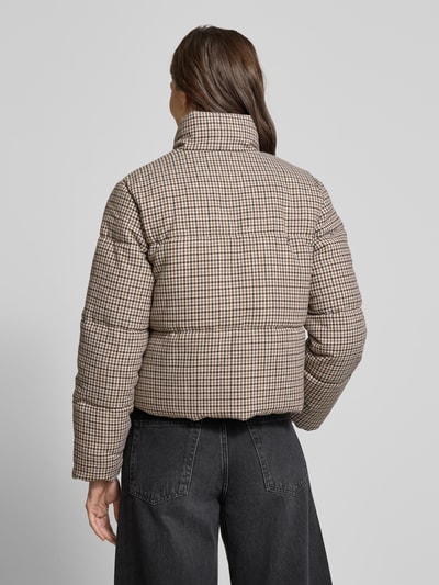 Vero Moda Boxy fit gewatteerd jack en vichy-motief, model 'LYON' Middenbruin - 5