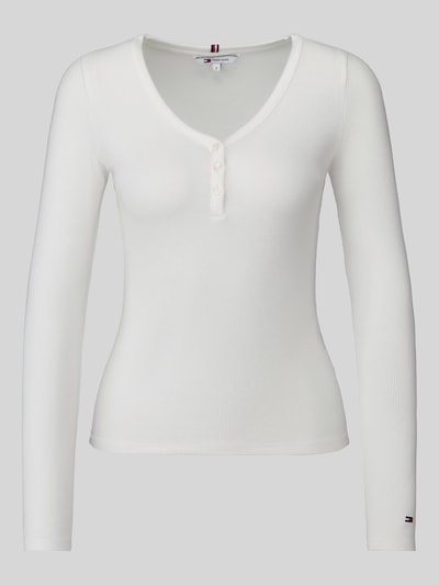 Tommy Jeans Bluzka z długim rękawem z dekoltem henley Biały 2