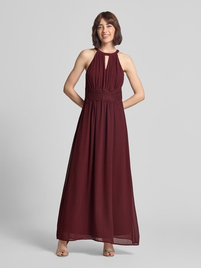 VILA Abendkleid mit Taillenband Modell 'MILINA' Bordeaux 4