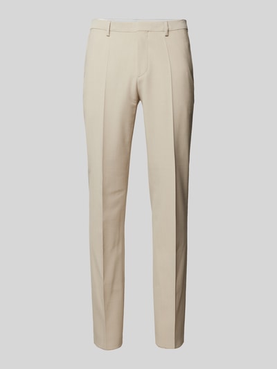 HUGO Pantalon met persplooien, model 'Hesten' Beige - 2