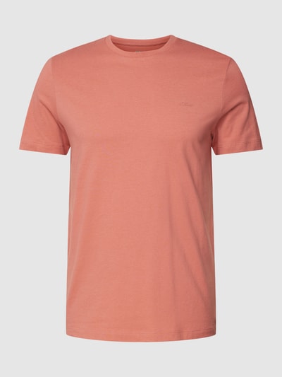 s.Oliver RED LABEL T-Shirt mit geripptem Rundhalsausschnitt Hellrot 2