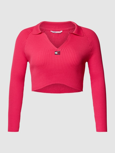 Tommy Jeans Curve PLUS SIZE Strickpullover mit V-Ausschnitt Pink 2