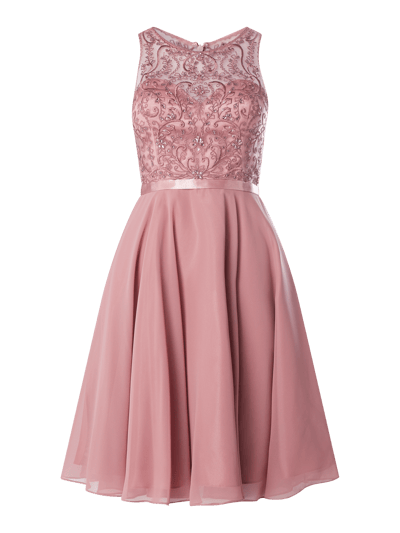 Luxuar Cocktailkleid mit Ziersteinen Mauve 1