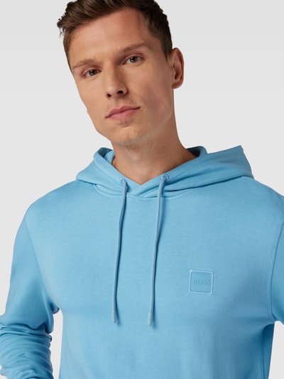 BOSS Orange Hoodie mit Label-Patch Modell 'WETALK' Hellblau 3