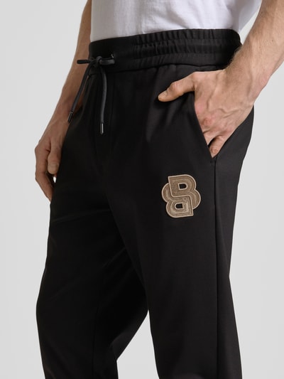 BOSS Relaxed Fit Sweatpants mit Label-Badge Modell 'Lamont' Black 3