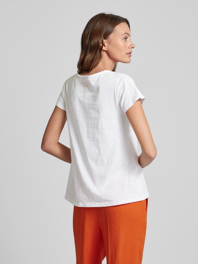 MOS MOSH T-shirt z dekoltem w serek Biały 5
