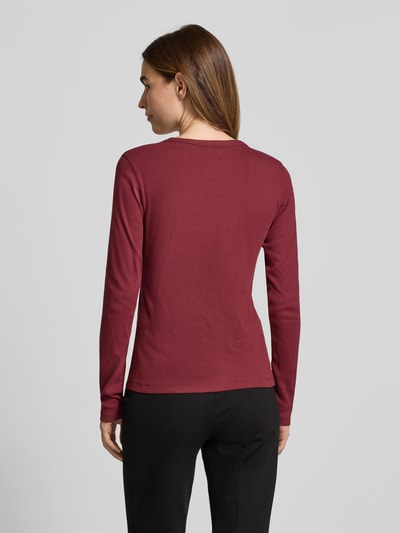 s.Oliver RED LABEL Slim Fit Langarmshirt in Ripp-Optik Bordeaux 5