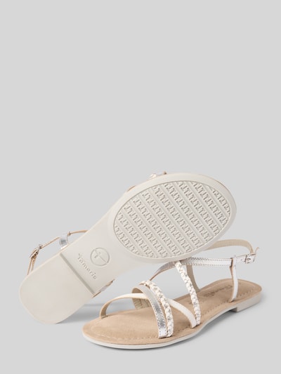Tamaris Ledersandalette mit schmalen Riemen Silber 4