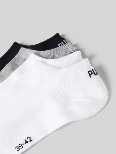 Produktfoto, Sneakersocken mit Logo im 4er-Pack von PUMA aus mieszanka bawełny z dodatkiem streczu, dopasowany krój, zestaw 4 szt.