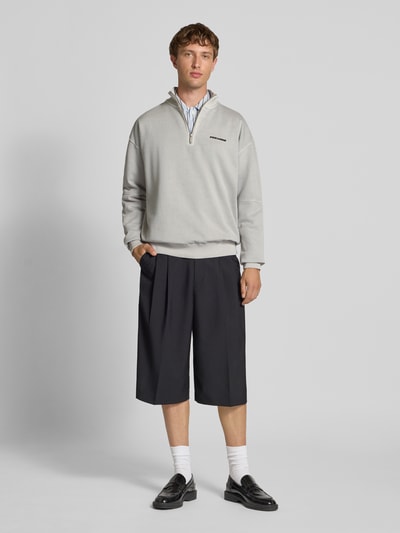 Pegador Oversized sweatshirt met korte ritssluiting Lichtgrijs - 1