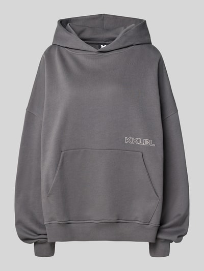 Karo Kauer Oversized Hoodie mit Label-Print Anthrazit 2