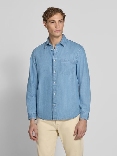 Selected koszula casualowa o kroju regular fit z czystej bawełny model 'REGCARLO' Jasnoniebieski 4