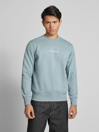 Calvin Klein Jeans Sweatshirt mit Label-Print Rauchblau 4