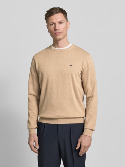 Fynch-Hatton Sweter z dzianiny z prążkowanymi wykończeniami Szarobrązowy 4