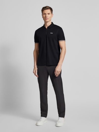 BOSS Green Poloshirt met labeldetail, model 'Philix' Zwart - 1