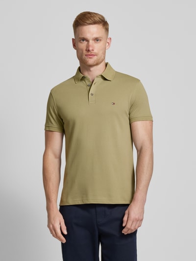 Tommy Hilfiger Koszulka polo z wyhaftowanym logo Oliwkowy 4