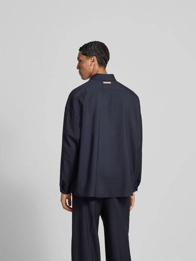 Marni Regular Fit Freizeithemd aus reiner Schurwolle Marine 5