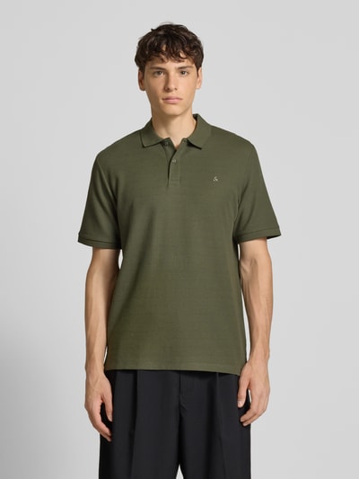 Jack & Jones Poloshirt mit Label-Stitching Modell 'AUSTIN' Oliv 4