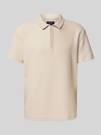 MCNEAL Regular Fit Poloshirt mit Reißverschluss Beige 2