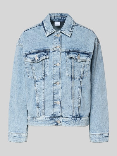 Produktfoto, Regular Fit Jeansjacke aus Baumwoll-Mix Modell 'TESSA' von Vero Moda, efekt: jednolity kolor, mieszanka bawełny, denim, blekitna, wykończenie: widoczny haft, guziki, kieszenie na piersi, wpuszczane kieszenie.