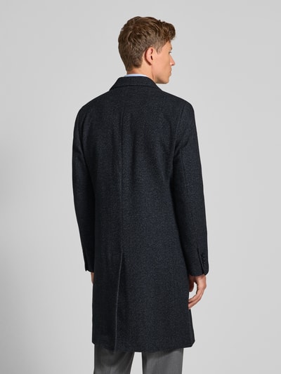 Christian Berg Men Regular fit lange jas met reverskraag en wol Antraciet - 5