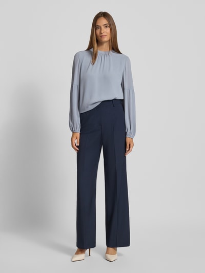 comma Bluzka z okrągłym dekoltem Szaroniebieski 1