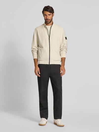 BOSS Orange Regular Fit Sweatjacke aus reiner Baumwolle Modell 'LISIMBA' Beige 1