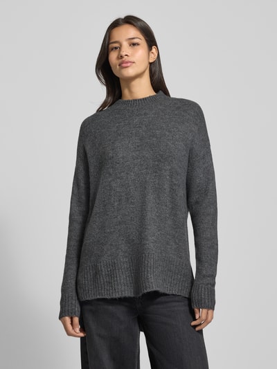 Vero Moda Oversized Strickpullover mit Mock Neck Modell 'LEFILE' Mittelgrau 4