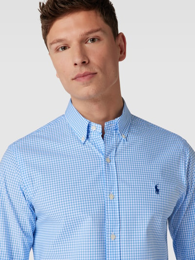 Polo Ralph Lauren Slim Fit Freizeithemd mit Vichy-Karo Hellblau 3