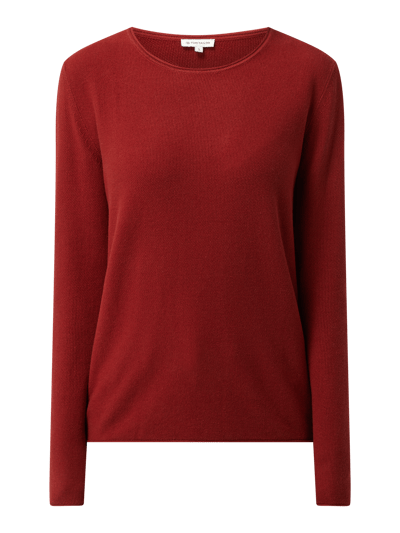 Tom Tailor Pullover aus Baumwoll-Viskose-Mix Bordeaux 2