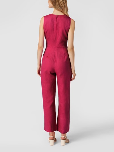 Mango Jumpsuit aus Leinen Fuchsia 5