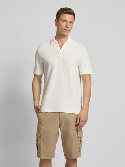 Marc O'Polo Regular fit poloshirt van een mix van katoen en elastaan Offwhite - 4