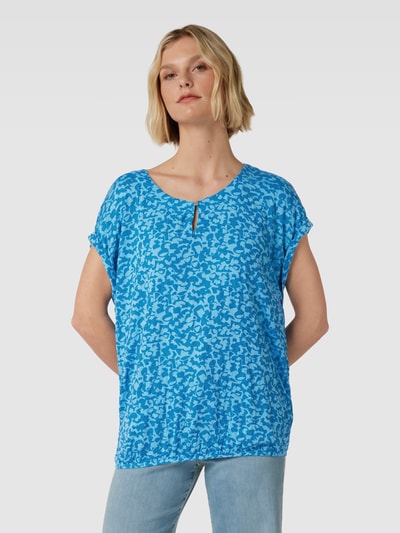 Tom Tailor T-Shirt mit Viskose-Anteil und Allover-Muster Blau 4