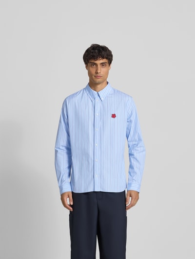 Kenzo Freizeithemd mit Logo-Stitching Hellblau 4
