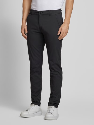 Lindbergh Slim fit chino met achterzakken Zwart - 4