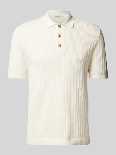 Only & Sons Regular fit poloshirt met broderie anglaise, model 'MOON' Offwhite - 2