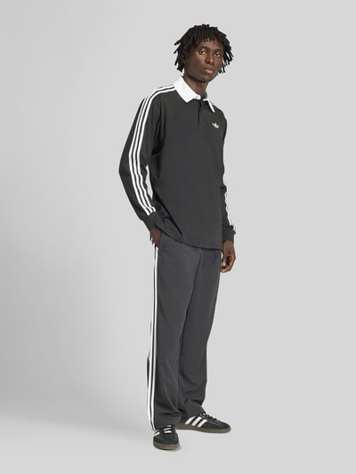 adidas Originals Regular Fit Rugbyshirt aus reiner Baumwolle Black 1