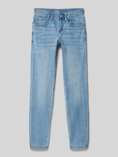 s.Oliver RED LABEL Regular Fit Jeans aus Baumwoll-Mix mit schmalem Bein Modell 'SURI' Marine 1