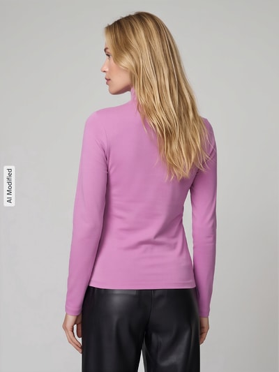 Marc O'Polo DENIM Regular Fit Langarmshirt aus Baumwoll-Mix Fuchsia 5