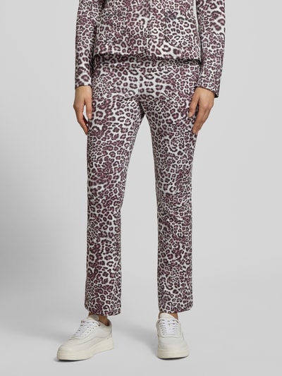 Marc Cain Flared Fit Stoffhose mit Allover-Animal-Print Sand 4