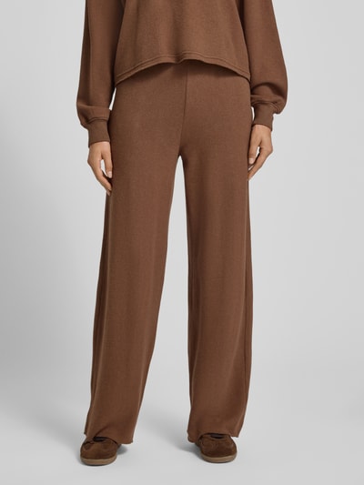 American Vintage Wide leg sweatbroek met elastische band Middenbruin - 4