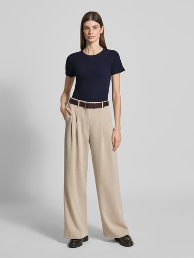 Christian Berg Woman T-Shirt in Ripp-Optik mit Rundhalsausschnitt Dunkelblau 1