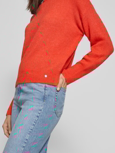 Brax Strickpullover mit gerippten Abschlüssen Modell 'LISA' Dunkelorange 3
